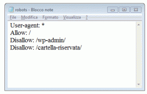 Esempio file robots.txt per wordpress